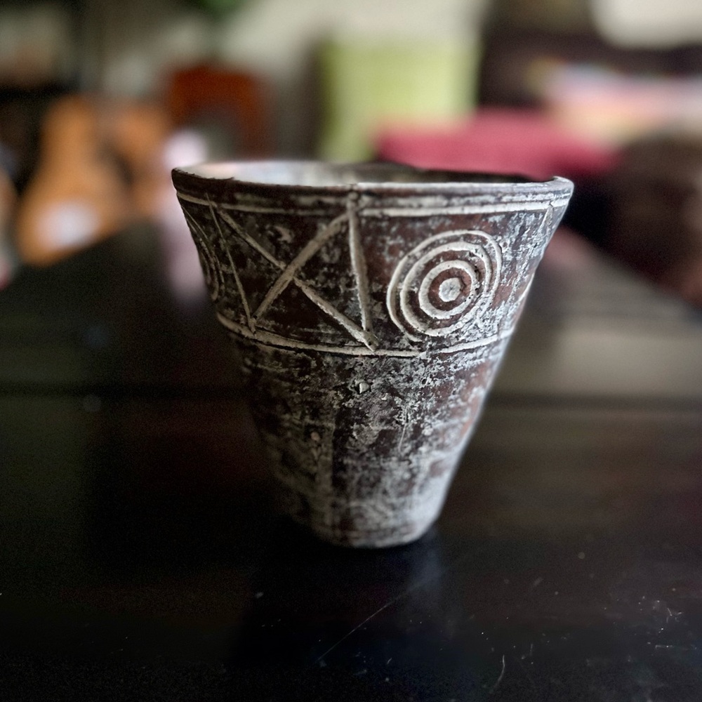Vintage African Clay Display Decorative Vase